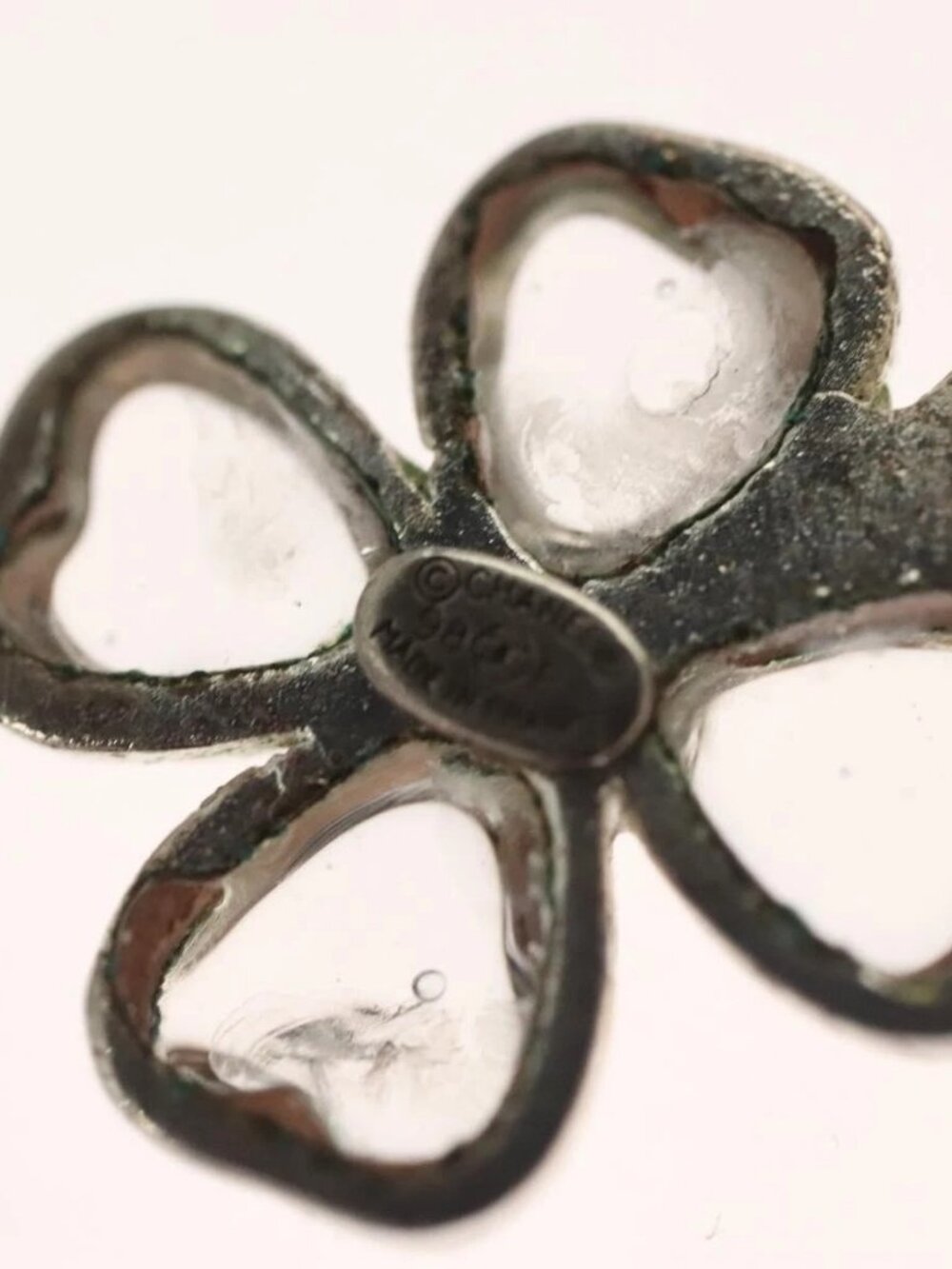 CHANEL Clover Necklace metal Silver CC - Picture 12 of 16